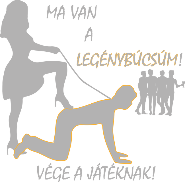 Legénybúcsú (póráz) - a vőlegény pólója (inverz)