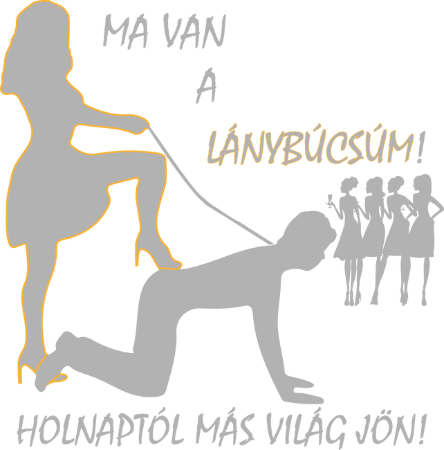 Lánybúcsú (póráz) - a menyasszony pólója (inverz)