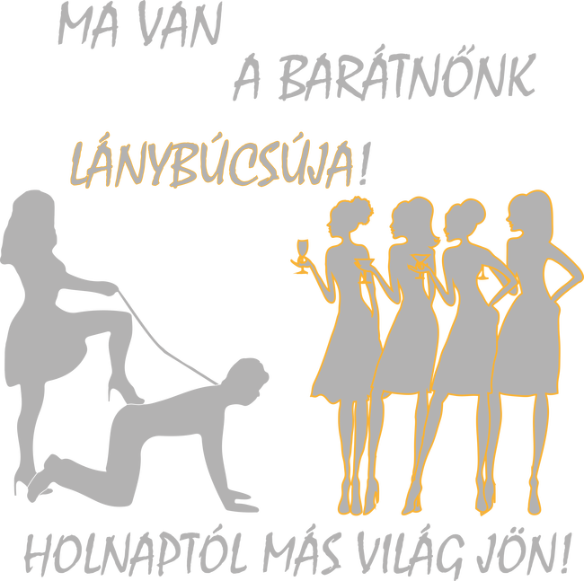 Lánybúcsú (póráz) - a csapat pólója (inverz)
